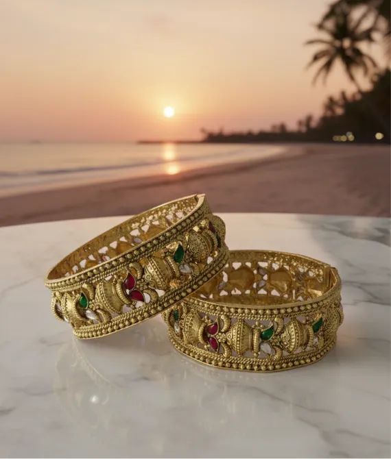 Navratna-Inspired Ethnic Openable Kadas 2.6